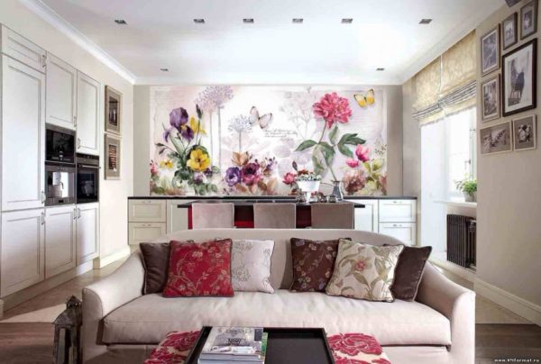 Фотообои в гостиную с цветами - Арт-Принт